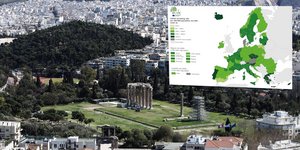 Εικόνα των στύλων του Ολυμπίου Διός από ψηλά