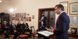 Ο Κυριάκος Μητσοτάκης στην ελληνική πρεσβεία στην Τρίπολη της Λιβύης