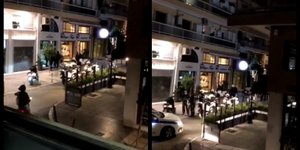 Γείτονας του καταστήματος κατέγραψε την στιγμή της επέμβασης των αστυνομικών και την σύλληψη του δράστη.