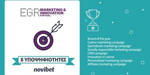 8 υποψηφιότητες της Novibet στα EGR Marketing & Innovation Awards 2021