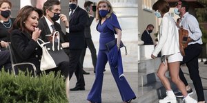 Η Γιάννα Αγγελοπούλου, η Μαριάννα Βαρδινογιάννη και η τραγουδίστρια Μόνικα στο Ζάππειο