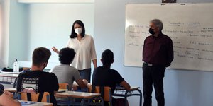 Η Νίκη Κεραμέως σε σχολική αίθουσα -Φωτογραφία αρχείου