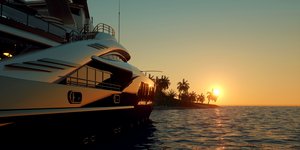 Ενα γιοτ πλησιάζει ένα εξωτικό νησί