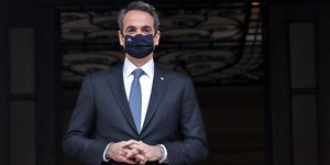 Ο πρωθυπουργός Κυριάκος Μητσοτάκης στο Μέγαρο Μαξίμου