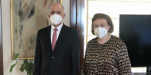 Λίνα Μενδώνη με τον Πρέσβη της Σαουδικής Αραβίας Dr Saad Alammar