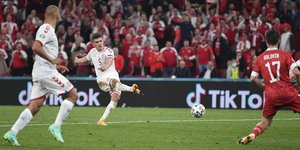 Φάση από τον αγώνα Δανία-Ρωσία