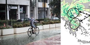 Βροχή στην καλοκαιρινή Αθήνα