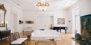 Το ανακαινισμένο σαλόνι του Μεγάρου Μαξίμου/Φωτογραφία: Instagram/archdigestindia