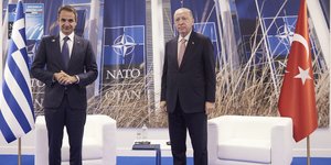 Ο Κυριάκος Μητσοτάκης και ο Ταγίπ Ερντογάν