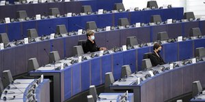 Από την υβριδική συνεδρίαση της Ολομέλειας του Ευρωκοινοβουλίου στις 7 Ιουνίου 