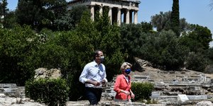 Κυριάκος Μητσοτάκης και Ούρσουλα φον ντερ Λάιεν, στην Αρχαία Αγορά