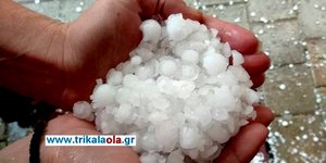 Χαλάζι στα Τρίκαλα