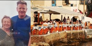κ. Κατίνα και Γκόρντον Ράμσεϊ σε εστιατόριο στη Σαντορίνη