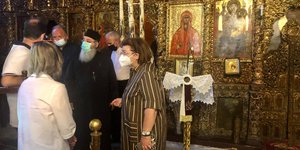 Σε Μονές του Πηλίου η Λίνα Μενδώνη