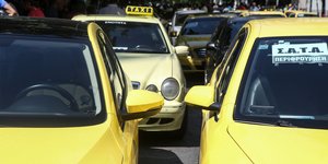 Ταξί σε κινητοποίηση στο κέντρο της Αθήνας