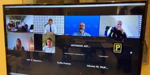 Τηλεδιάσκεψη με τη συμμετοχή του υφυπουργού Αθλητισμού, Λευτέρη Αυγενάκη, των εκπροσώπων της FIFA και της UEFA και της ηγεσίας της ΕΠΟ