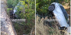 Το ΙΧ που ενεπλάκη στο τροχαίο