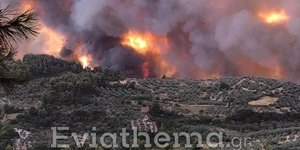 Πυκνοί καπνοί στην Ευβοια