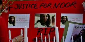 κεριά και πανό στη μνήμη της Νουρ Μουκαντάμ 