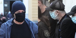 Δημήτρης Λιγνάδης (αριστερά) και Πέτρος Φιλιππίδης (δεξιά) οδηγούνται στις φυλακές