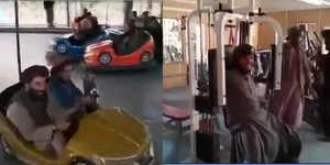 Ταλιμπάν παίζουν σε λούνα πάρκ και κάνουν όργανα σε γυμναστήριο