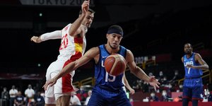 Φάση από τον αγώνα ΗΠΑ-Ισπανίας