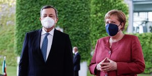 Mάριο Ντράγκι, Άνγκελα Μέρκελ