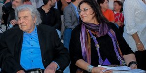 Ο Μίκης Θεοδωράκης και η Μαρία Φαραντούρη
