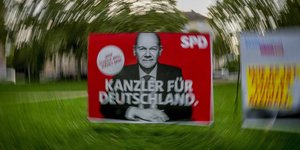 Προεκλογική αφίσα του Σοσιαλδημοκράτη υποψήφιου καγκελάριου, Όλαφ Σολτς