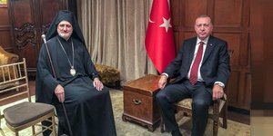 Ο αρχιεπίσκοπος Αμερικής Ελπιδοφόρος με τον Ταγίπ ερντογάν