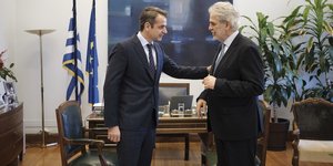 Ο Κυριάκος Μητσοτάκης με τον Χρηστο Στυλιανίδη