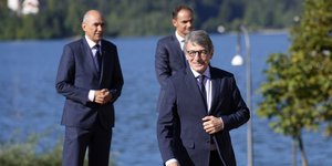 O πρόεδρος του Ευρωπαϊκού Κοινοβουλίου, Νταβίντ Σασόλι, στο Μπλέντ της Σλοβενίας