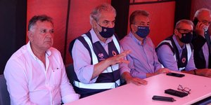 Ο υπ. Πολιτικής Προστασίας Χρήστος Στυλιανίδης στο Αρκαλοχώρι
