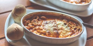 Τορτελίνια φούρνου με κρέμα γάλακτος