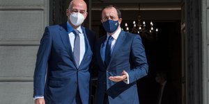 Ο Νίκος Δένδιας με τον Κύπριο ομόλογό του, Νίκο Χριστοδουλίδη