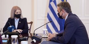 Ο Κυριάκος Μητσοτάκης με την Αννίτα Δημητρίου