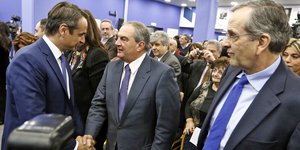 Ο Κυριάκος Μητσοτάκης, ο Κώστας Καραμανλής και ο Αντώνης Σαμαράς