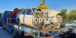 Το ΙΧ που ενεπλάκη στο τροχαίο δυστύχημα