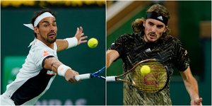 Φάμπιο Φονίνι και Στέφανος Τσιτσιπάς