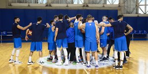 Οι διεθνείς κατά την τελευταία προπόνηση επί ελληνικού εδάφους