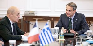 Συνάντηση Κυριάκου Μητσοτάκη με τον Υπουργό Εξωτερικών της Γαλλίας 