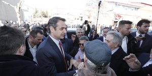 Ο Κυριάκος Μητσοτάκης στην Κοζάνη