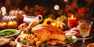 thanksgiving δείπνο γαλοπούλα τραπέζι γιορτινό
