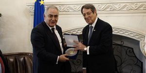 Συνάντηση του Προέδρου της Κυπριακής Δημοκρατίας, Νίκου Αναστασιάδη, με τον Πρόεδρο της ΚΕΕΕ, Γιάννη Χατζηθεοδοσίου