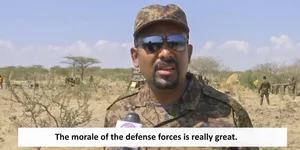 Ο πρωθυπουργός της Αιθιοπίας Abiy Ahmed σε παλαιότερό του μήνυμα από το μέτωπο