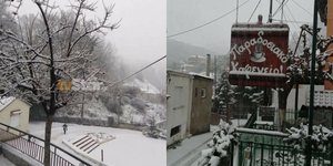Ισχυρή χιονόπτωση στη Βόρεια Εύβοια