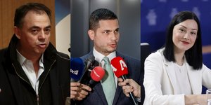 Οι βουλευτές Δημ. Κωνσταντόπουλος και Νάντια Γιαννακοπούλου και ο Σπύρος Καρανικόλας (κέντρο)