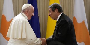 Ο Ποντίφικας συναντήθηκε με τον Πρόεδρο της Κύπρου στη Λευκωσία