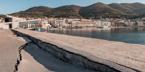 Εικόνα από τον πρόσφατο σεισμό στη Σάμο