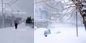 Πυκνή χιονόπτωση στη Σαμοθράκη